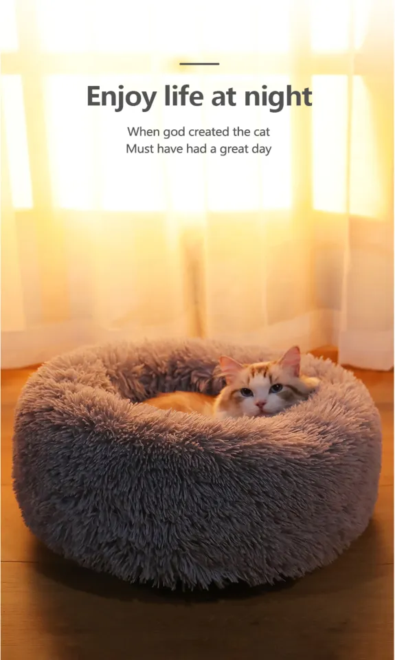 Pet Bed，Round Plush Cat Bed Thicken Dog Bed Cat Bed Super Soft