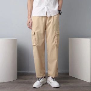 M-5XL Vintage Kasual Plus Saiz Kargo Seluar Kargo Lelaki Khakis Baggy Sport Overall Potongan Lurus Longgar Kasual Taktikal Seluar Jogger Lelaki Seluar Peluh Seluar Lelaki