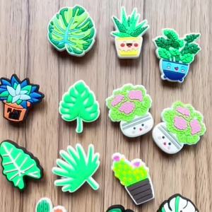Plant series diy Decorative buckle slippers decorative shoe flowers shoe buckles pvc Soft rubber personalized shoe charms shoe accessories and shoe decorations