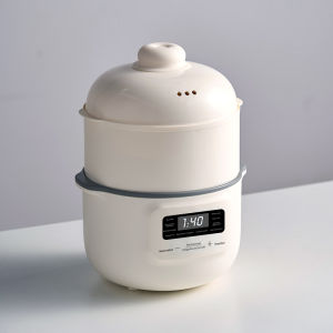 Kawu MultiFunction electric slow cooker stew pot ceramic with Steamer Mini 1L stew soup baby porridge 24H Timer