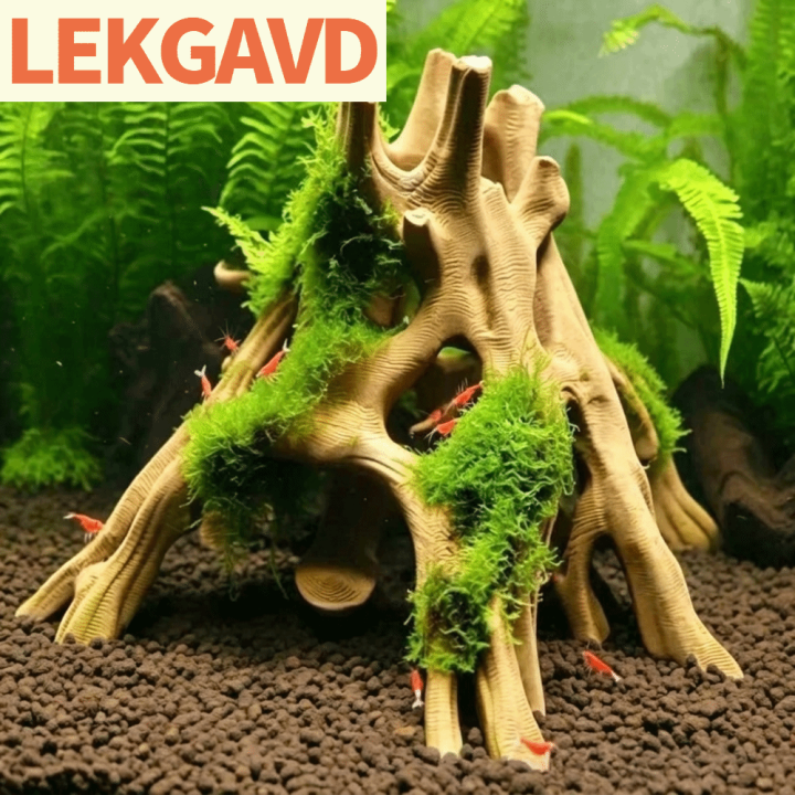 LEKGAVD 3D Printed Fish Shrimp Hiding Cave Tree Trunk Plastic Driftwood ...