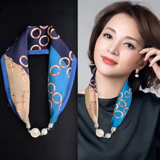 Women Magnetic Buckle Small Scarf Neckties Necklace Lazada PH