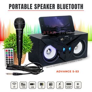 GRATIS MIC - Double Bass Speaker Bluetooth Karaoke Advance S53 / Salon Aktif Radio FM Box Music / Speaker Aktif Portable Double Bass