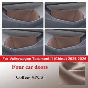 Kaly For VW Volkswagen Teramont 2021-2025 Car Door Slot Storage Leather Pad Cover WaterProof Barrel Accessories 7M5T2
