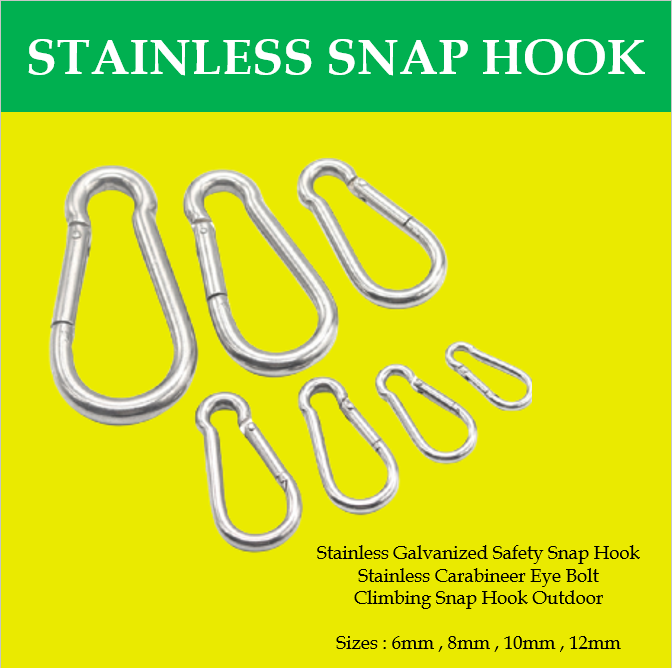 ZEONHEI 6 PCS Fast Eye Safety Snap Hook, Stainless Steel 304