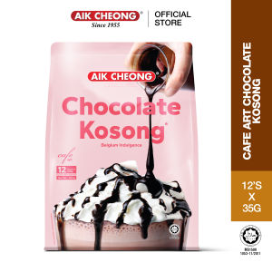 AIK CHEONG 2in1 Chocolate Kosong Instant Premix 420g (35g x 12sachets) - Cafe Art