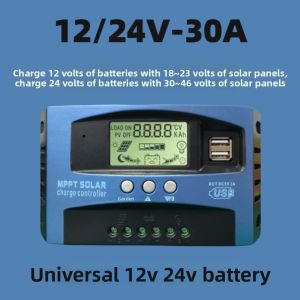 NEXASHOP 12V/24V MPPT Solar Charge Controller Protects Battery 30A 40A 100A Solar Control Panel High Efficiency Digital Display Solar Controller Home Use