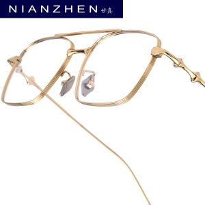 NIANZHEN hợp kim titan Kính mắt khung người đàn ông vuông thiết kế thương hiệu kính phụ nữ siêu nhẹ trọng lượng mắt kính hoài cổ kính 1911