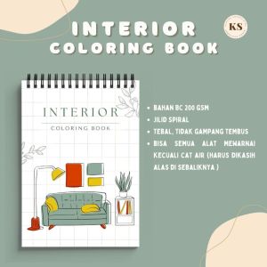 INTERIOR COLORING BOOK COZY DRAWING ESTETIK KERTAS TEBAL 200 GSM BUKU MEWARNAI ANAK REMAJA DEWASA