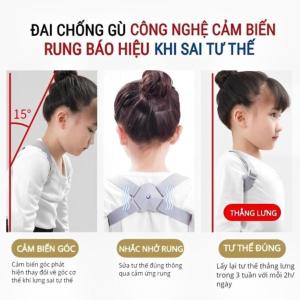 Đai chống gù lưng đai đeo chống gù lưng đai chống gù lưng cảm biến thông minh công nghệ Nhật Bản - Happy Home 4U