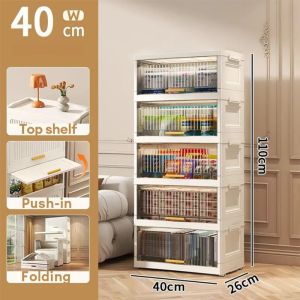 New Elegant Foldable Multi-Compartment Storage Cabinet with Removable Dividers for Home Organization