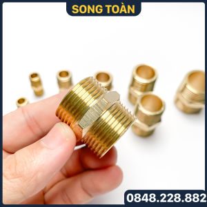 Kép Ren Đồng Hai Đầu Ren Ngoài - Bằng Đồng Thau Bước Ren Bsp Hệ G - Man Cút Nối Ren