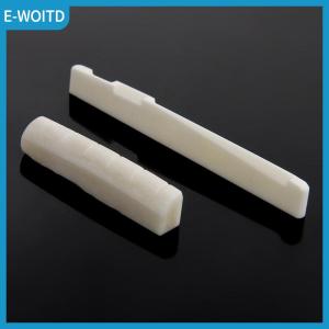 【E-WOITD】 Ivory Buffalo Bone Bridge Saddle And Slotted Nut For 6 String Acoustic Guitar