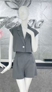 [Voucher 15% MOV 199K cap 100K Set bộ HeraDG áo blazer tay liền độn vai kết hợp quần short ống rộng trẻ trung SSTBD1040A-Q