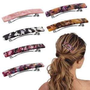 Fumwase 6PCS Hair Barrettes for Women Shell Hair Clip Hair Accessories Barrettes for Thick Thin Long Short Hair (Blue + Red + Color + White + Tortoiseshell + Black and white)