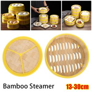 NOONOOR 1Pcs Handmade Bamboo Steamer 13-30cm Multi-function Steamer Basket  With Lid Kitchen Cookware Chinese Food Making