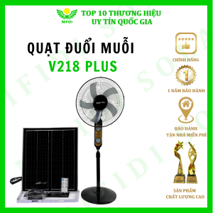 Quạt đứng năng lượng mặt trời V218 cao cấp chính hãng Mifidi Solar pin khủng làm mát thả ga - BH VIP 1 năm miễn phí tận nhà