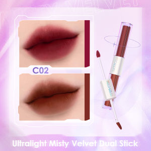FOCALLURE Waterproof 2 In 1 Lipstick Set Matte Misty Velvet Non-cracking Anti-transfer Intense Color Dual Stick Lip Tint Korean Style