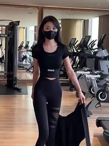 2026 Hot Sale [ Shipped from China ] Womens Summer Quick-Dry Fitness Yoga Wear T Plus size shirt for fat people MM Slim-fit sports top and short-sleeve long pants set B3