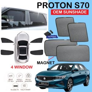 Proton S70 Window Net Sun Shade Magnetic Oem Sunshade Magnet Door Visor Sun Uv Protection Mirror Cover Privacy Anti-Glare Shield Protection