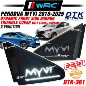 DTK Perodua Myvi G3 2018 - 2025 Dynamic Front Side Mirror Triangle Cover With Signal Running