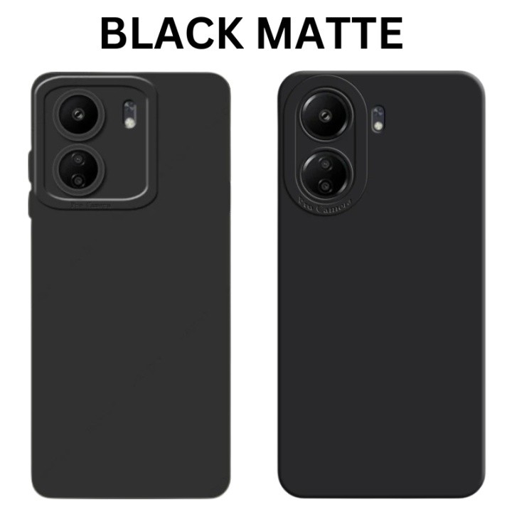 Case Poco C65 Softcase BLACK MATTE CAMERA PROTECTION Case Casing Hp Xiaomi Poco C65