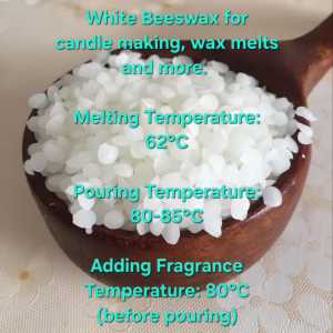 1kg Cosmetic Grade White Beeswax Usage: Candles and Cosmetics Melting Point: 60-65°c