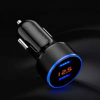 BISA COD - casan mobil motor voltmeter digital car charger LED 2 USB port casan mobil 2 lubang angka LED saver digital saver angka
