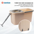 Bộ lau nhà xoay 360 độ, chiếu cao linh hoạt ,di chuyển thuận tiện, bông lau sợi nhỏ làm sạch nhanh nhựa việt nhật. 