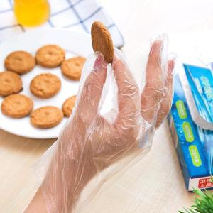 200pcs Thickening Most Food Safe Prep Handling Kitchen Housework Cleaning Disposable PE Gloves with Box Dispenser