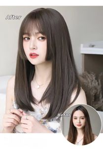 Full Wig Korean Style Hime Cut 65 cm / Free Hairnet (001)