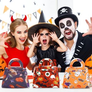 DFVDSPW Non-Woven Halloween Felt Candy Bags Semi-finished Products Manual Candy Box Creative Reusable Gift Bag Halloween Party