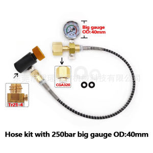 Cross-Border Sodastream Soda Gas Cylinder Carbon Dioxide Inflatable Connector Hose with Pressure Gauge