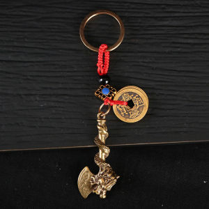 已開光 十二生肖纯铜挂件 开金库钥匙扣 送朱砂 登山扣 钥匙挂件 风水挂饰 招财钥匙吊坠 葫芦 五帝钱 貔貅 开运 纳福 招财进宝 Feng Shui Keychain Car Pendant Home Decoration