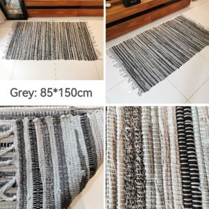 DaVee    Cloth strips woven handmade carpet bedroom mat living room carpet Bohemianfloor mat