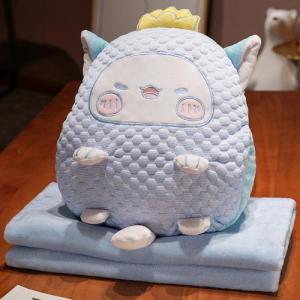 Baby Koala Travel Blanket and Pillow Set - Cotton Filling Fabric Elliptical Pillow Hand Warmer for Travel Office