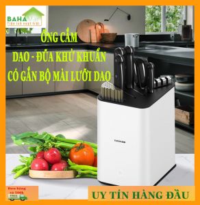 ỐNG CẮM DAO -ĐŨA KHỬ KHUẨN CÓ GẮN BỘ MÀI LƯỠI DAO "BAHAMAR" diệt 9999% vi khuẩn có hại cho tiêu hóa sinh hoạt
