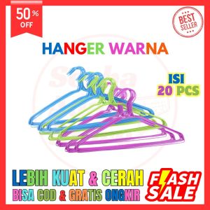 Serba Ada Store - Isi 20pcs Gantungan Baju Warna Promo Super Murah Hanger PVC Gratis Ongkir Kawat