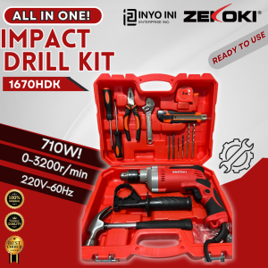Zekoki High Quality Complete Set Impact Drill Kit 1670HDK - 710W 220V~60Hz 0-3200r/min