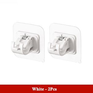 CQQC 3 Pcs/Set Curtain Rod Shelf Bracket / Nail-Free Adjustable Holders / Self Adhesive Wall Hooks