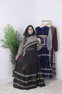 GAMIS SET HIJAB WANITA - LONGDREES MUSLIM TERBARU -BUSANA MUSLIM  ( BISA COD )