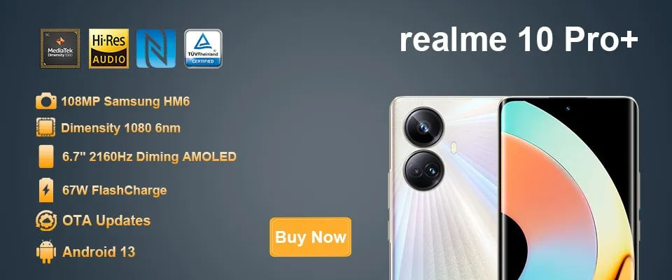 Original Realme 10 Pro 5G Smartphone 6.72'' FHD+ Display 120Hz