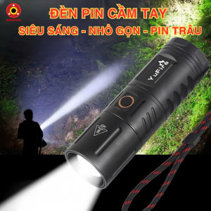 Đèn Pin Siêu Sáng T40 - Chiếu Xa 5 Chế Độ Sáng Mạnh Sạc Type-C Pin Trâu Chống Nước Bền Bỉ
