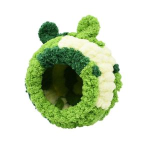 ER52858 Soft Warm Hamster Nest Comfortable Warm Golden Bear Round Cave Peony Warm Nest Coral Velvet/Plastic Hamster Soft Bed House For Parrot/Squirrel