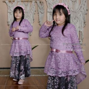 Setelan dan atasan kebaya anak anak usia 5 sampai 12 tahun kebaya anak cantik baju anak terbaru terlaris 2024 kebaya aurora Batik