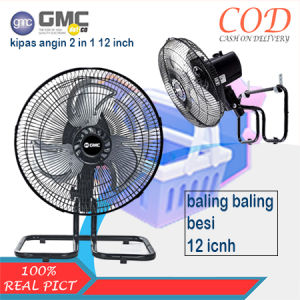 PROMO!!Kipas Angin Tornado GMC 725  16 inch 2in1 Desk fan dan Wall Fan Besi gmc/kipas angin meja gmc