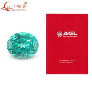 5x7mm-10x12mm AGL Certificate Oval Shape Synthetic Neon Paraiba YAG Loose Stone Yttrium Aluminium Garnet With Inclusions DIY Accessories for Jewelry Making