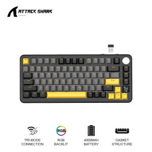 Attack Shark X85 Pro Tri mode 75% Gasket-mounted Wireless Hot Swappable Mechanical Keyboard