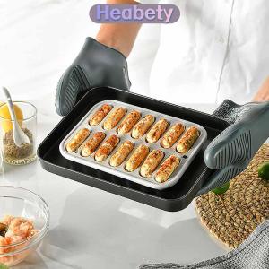 Heabety Xúc Xích Maker khuôn 14 lưới Silicone DIY ham Hot Dog Làm khuôn mẫu với nắp nhà bếp hộ gia đình xúc xích bánh nướng công cụ khuôn mẫu