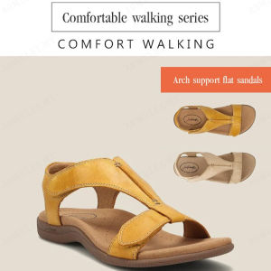 aomulei Flat Sandals for Women with Arch Support and Massage Function in Summer